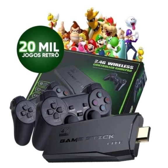 Video game Stick 4K Com 20000 Jogos 64gb 2 Control