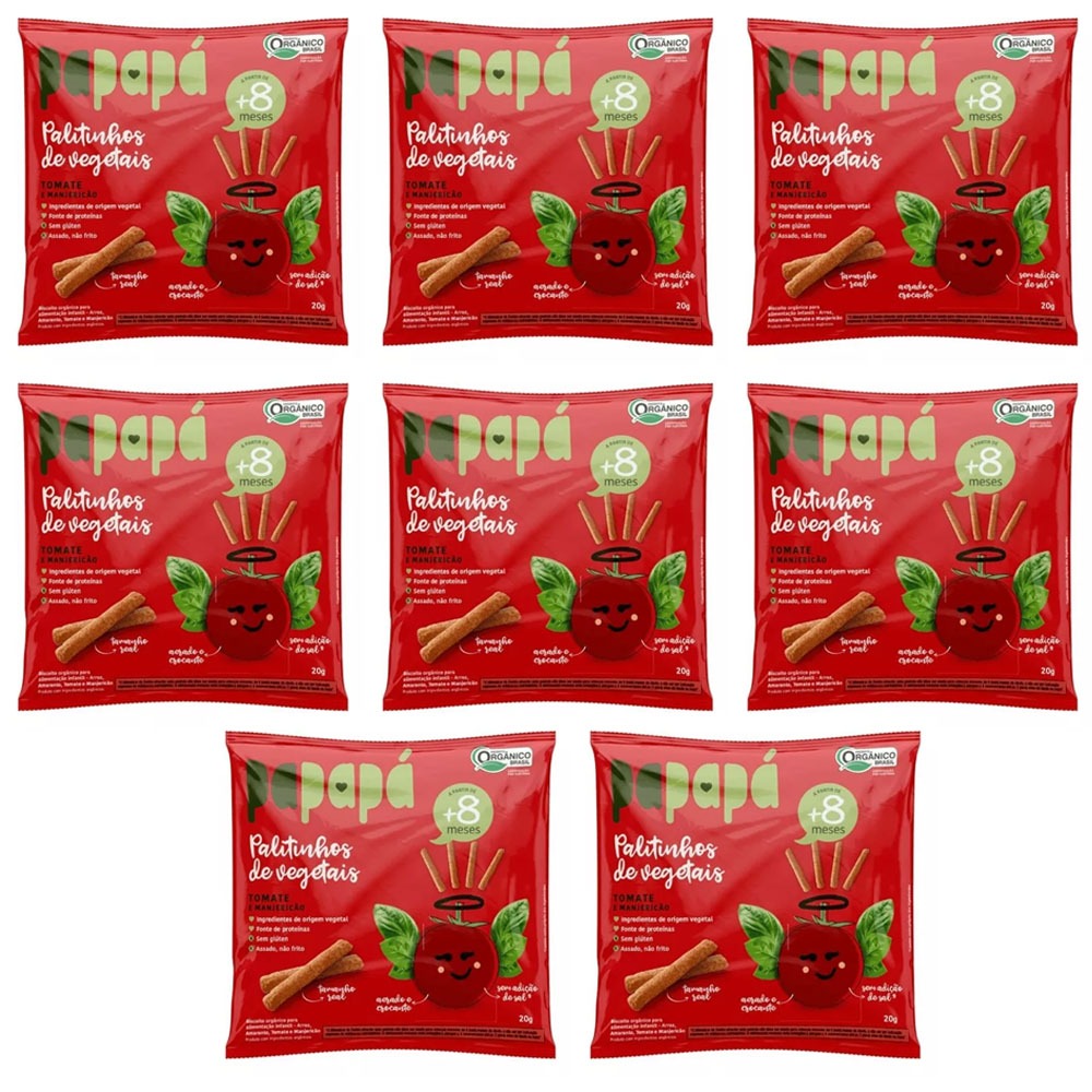 Biscoito Papapá Orgânico Tomate Manjericão 20g 