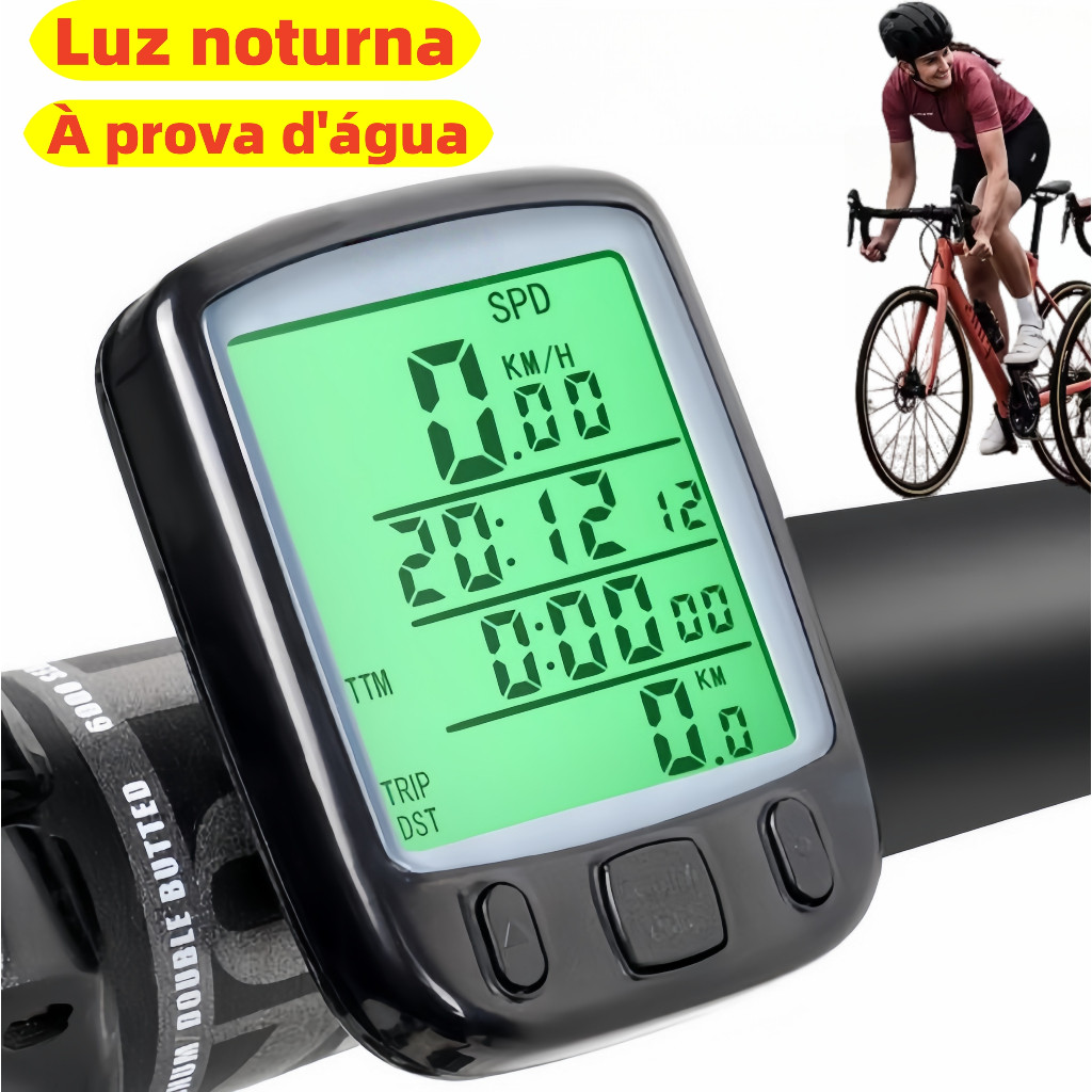 Velocímetro Cronômetro Bicicleta Luz Noturna Pro