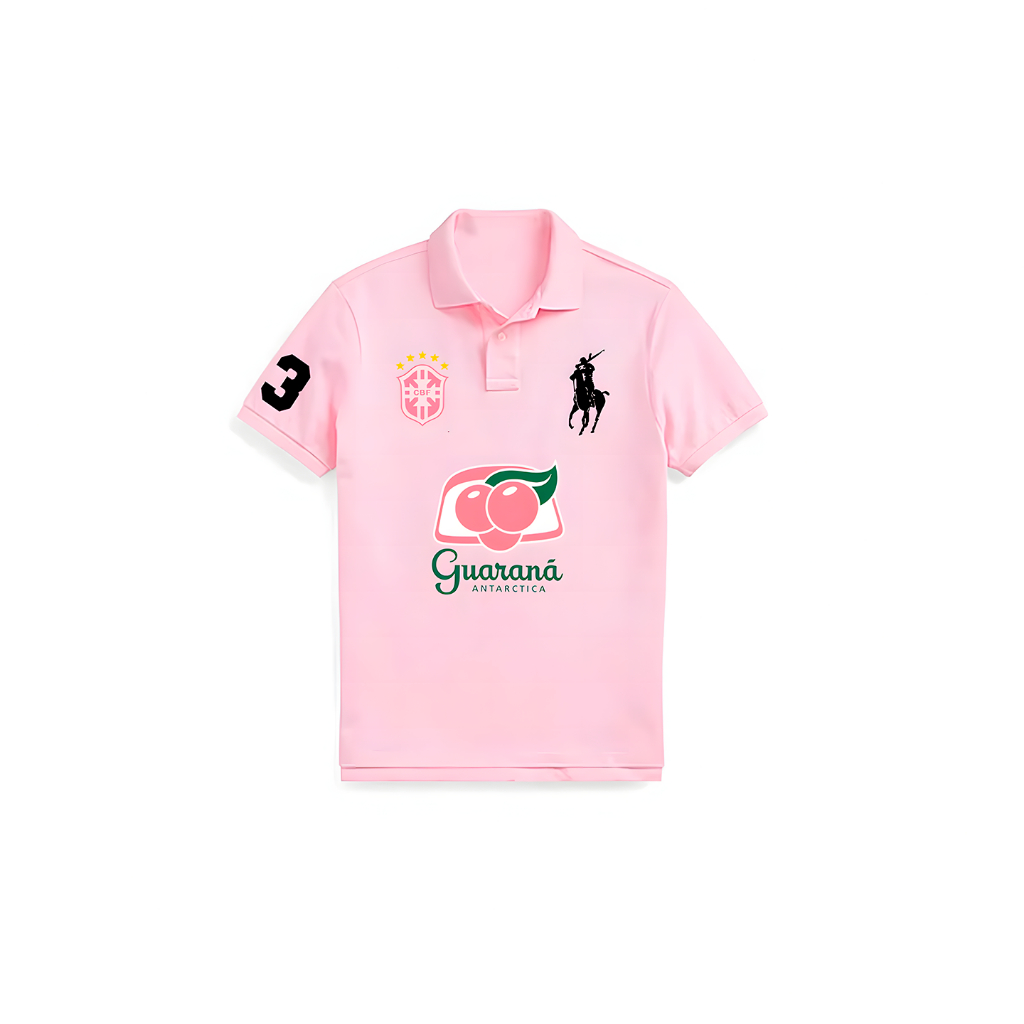 Camisa Polo Piquet Light Pink Brazil Streetwear Cr