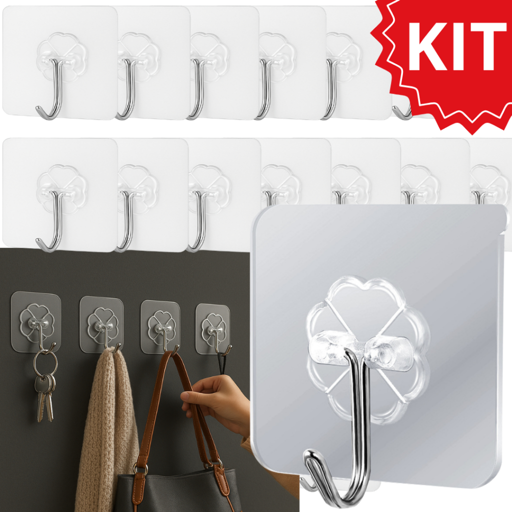 Kit 5/10/20/30/40/50 Ganchos Adesivos Para Parede 