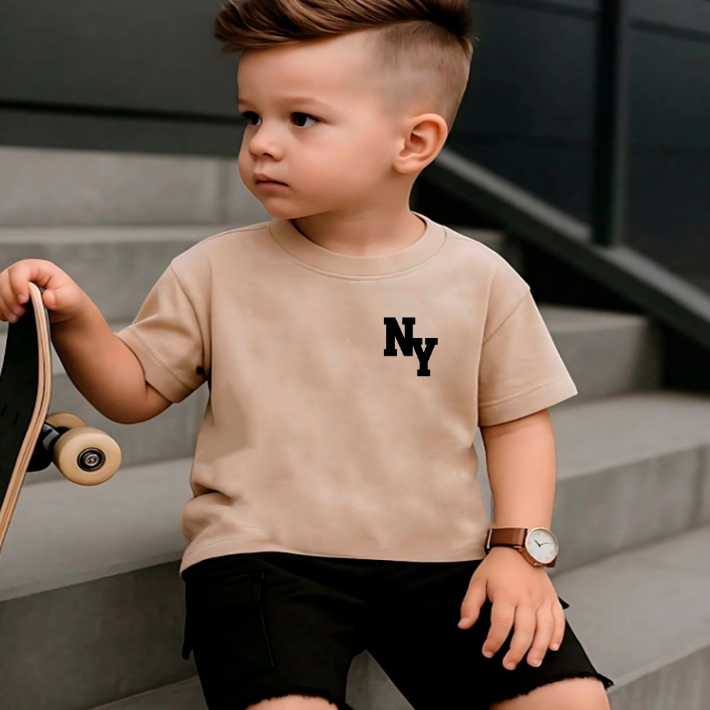 Camiseta Infantil NY para Crianças Estampada Mang