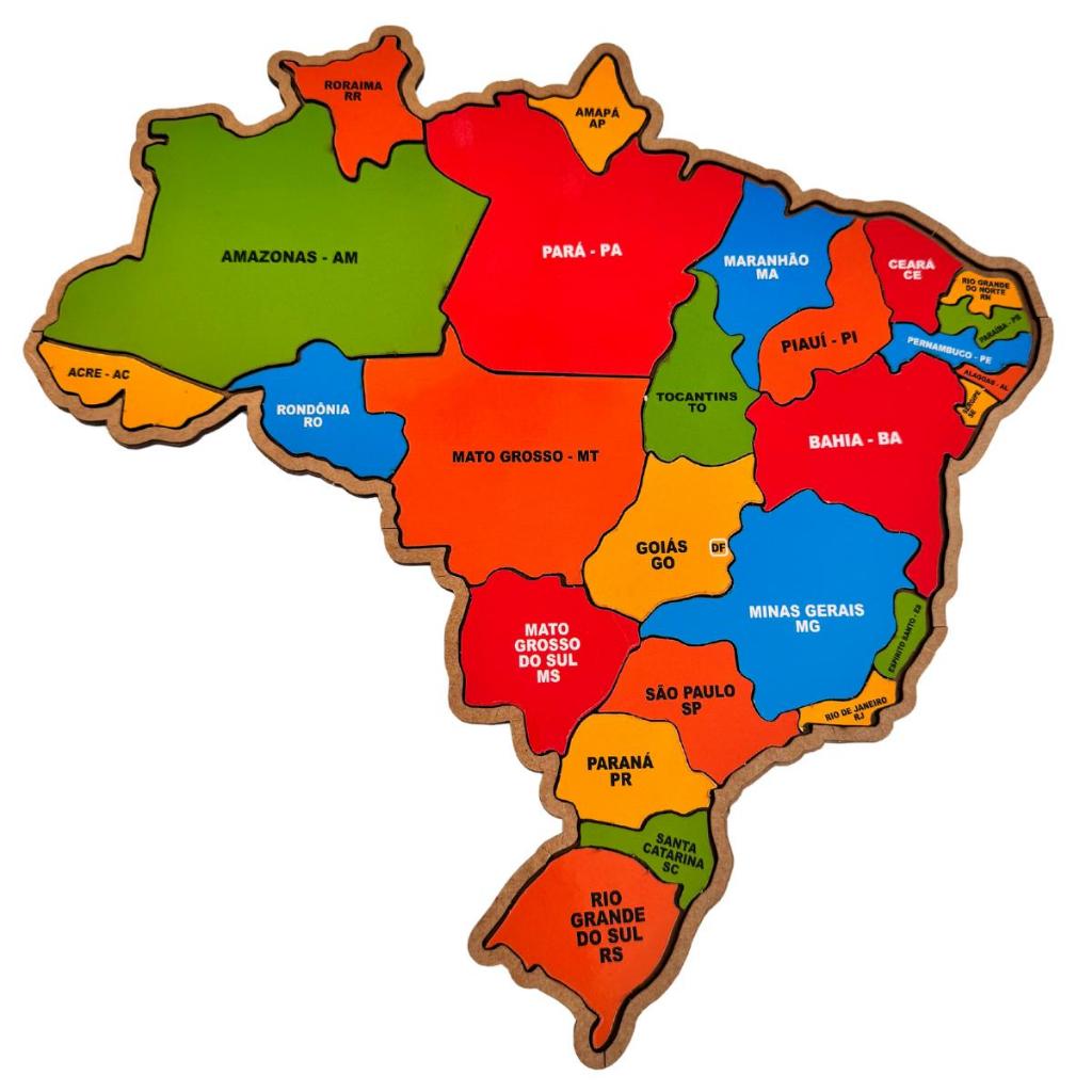 Mapa Do Brasil Quebra-Cabeça Brinquedo Educativo 