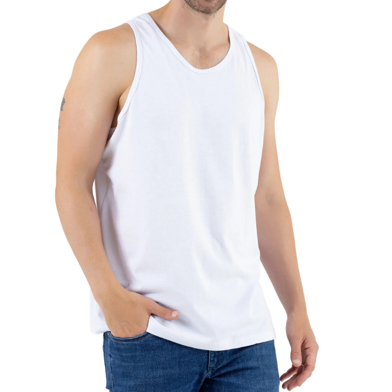 Regata Masculina Básica Branca 100% Algodão
