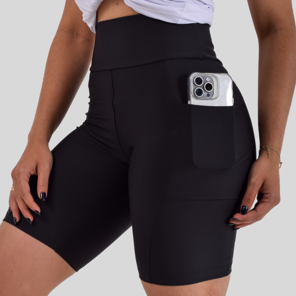 Bermuda Academia Com Bolso Feminina Ciclista Cós 