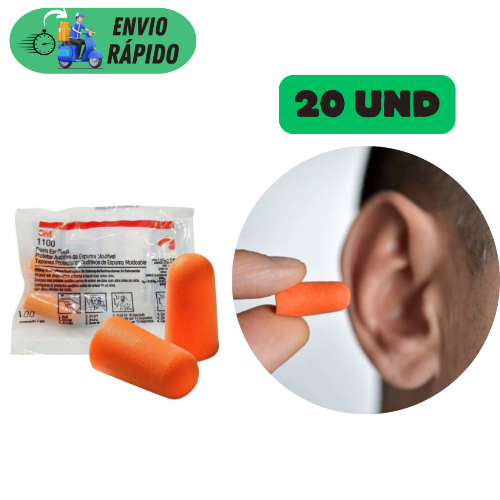 KIT 20 PROTETOR AURICULAR 3M PROTEÇÃO AUDITIVA P