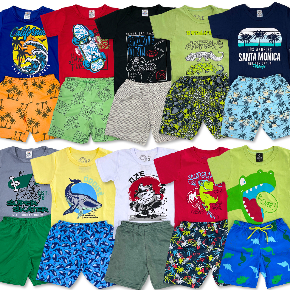Kit 6 ou 10 Peças 3 ou 5 Conjunto Roupa Infantil 