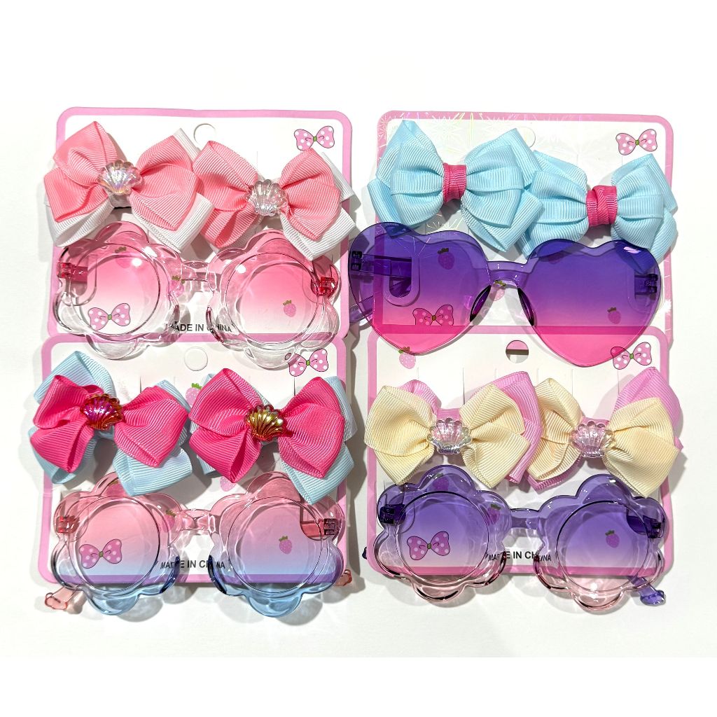 Conjunto de óculos de sol com presilha de cabelo 