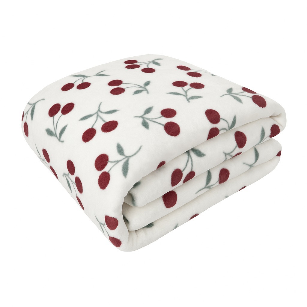 Manta Casal e Queen Cereja Grosso Soft Microfibra 