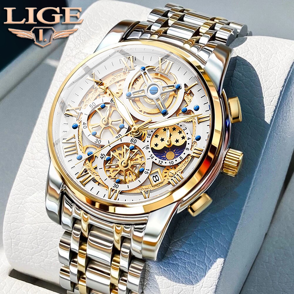 Relogio Masculino LIGE Relógio à prova dágua pa