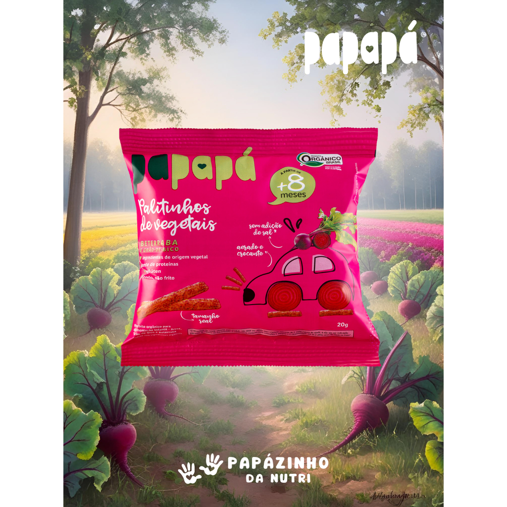 Palitinhos de Vegetais Papapá 8+ Meses Sabor Bete