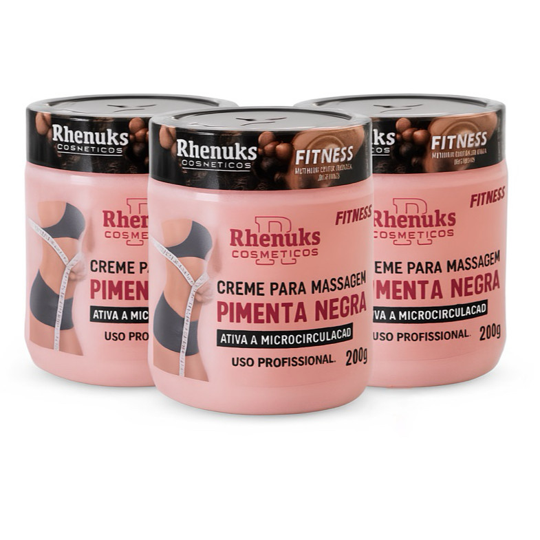Kit 3 Gel Creme Redutor de Medidas 200g Pimenta Ne