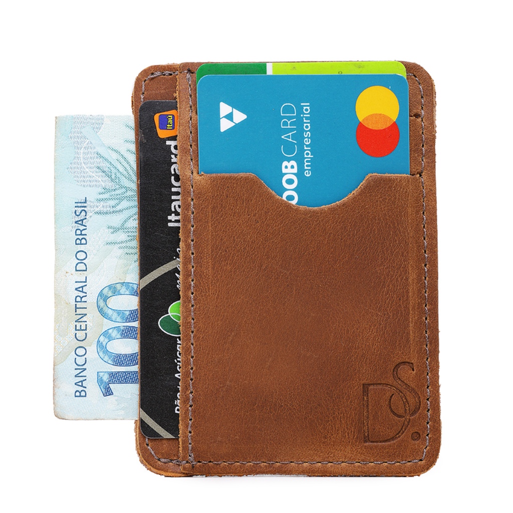 PORTA CARTÃO PEQUENO MODELO SLIM EM COURO LEGITIM