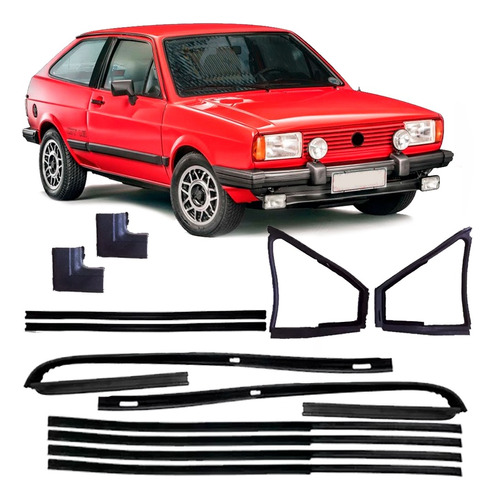 Kit Borrachas Vidro Canaleta E Quebra Vento Gol Pa