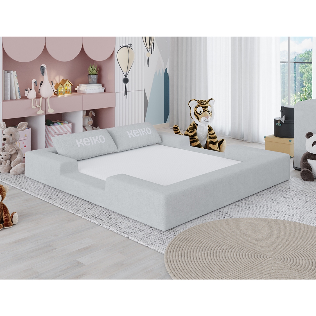 Cama Montessoriana Casal Ninho 100% Espuma Cinza K
