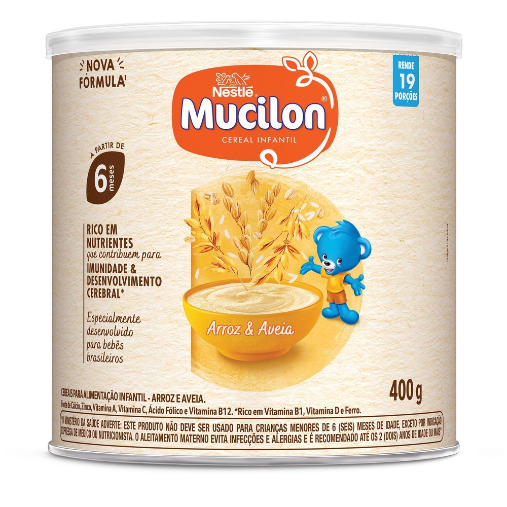 Mucilon Arroz e Aveia Cereal Infantil Lata 400g