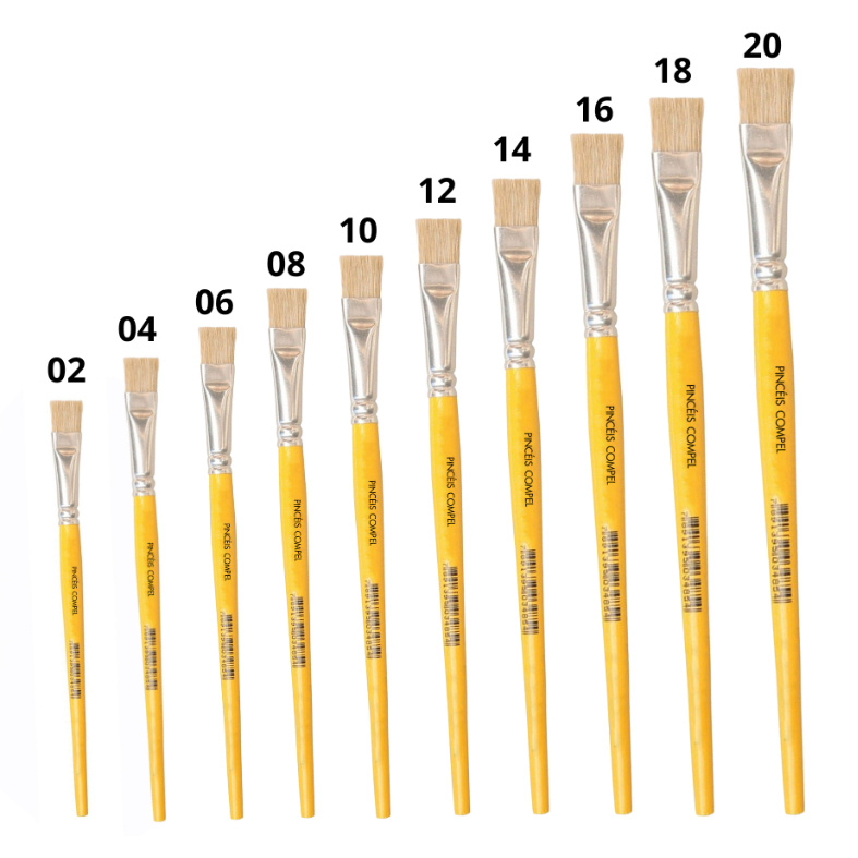 Pincel Chato Para Pintura Escolar | Artesanato | T