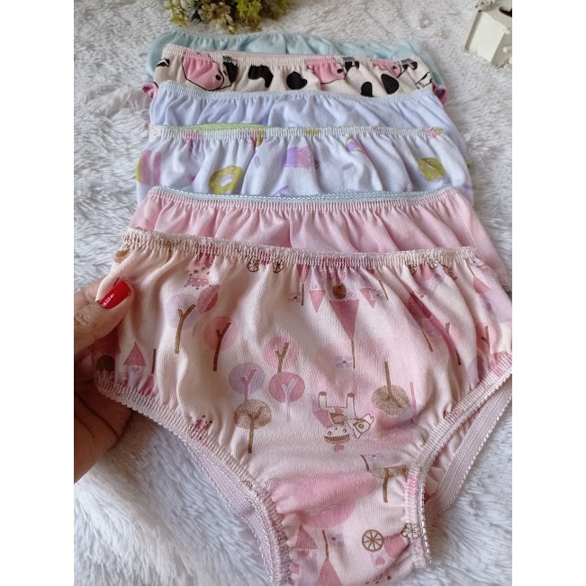 10 calcinhas 100% ALGODÃO  infantil sortidas