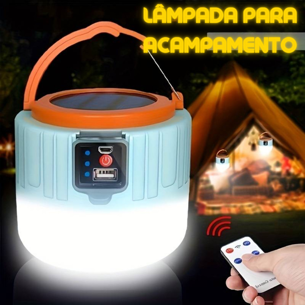 Lâmpada de Acampamento / Ultra Forte / Recarregá