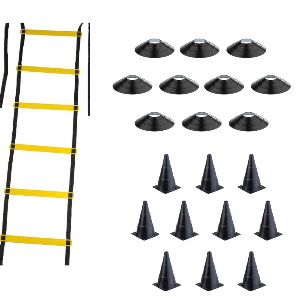 Kit Funcional Preto Agilidade Treinamento Treino F