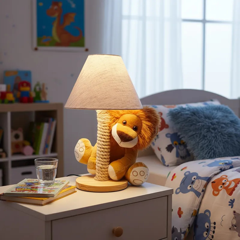 Abajur Infantil Quarto Bebe Safari Leão