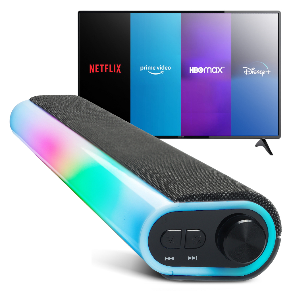 Soundbar Gamer Bluetooth Home Theater Com Led Rgb 