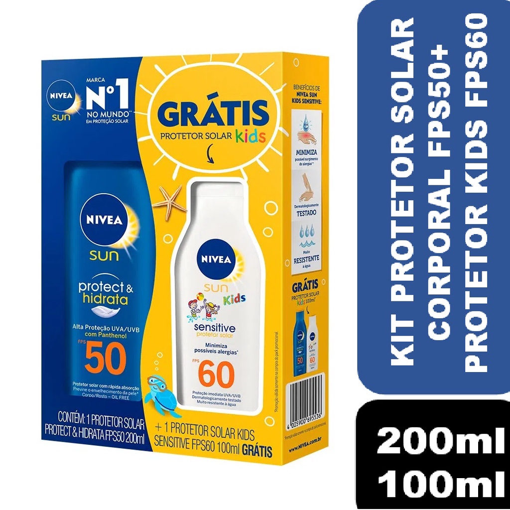 Kit Protetor Solar Corporal Nivea Protect E Hidrat