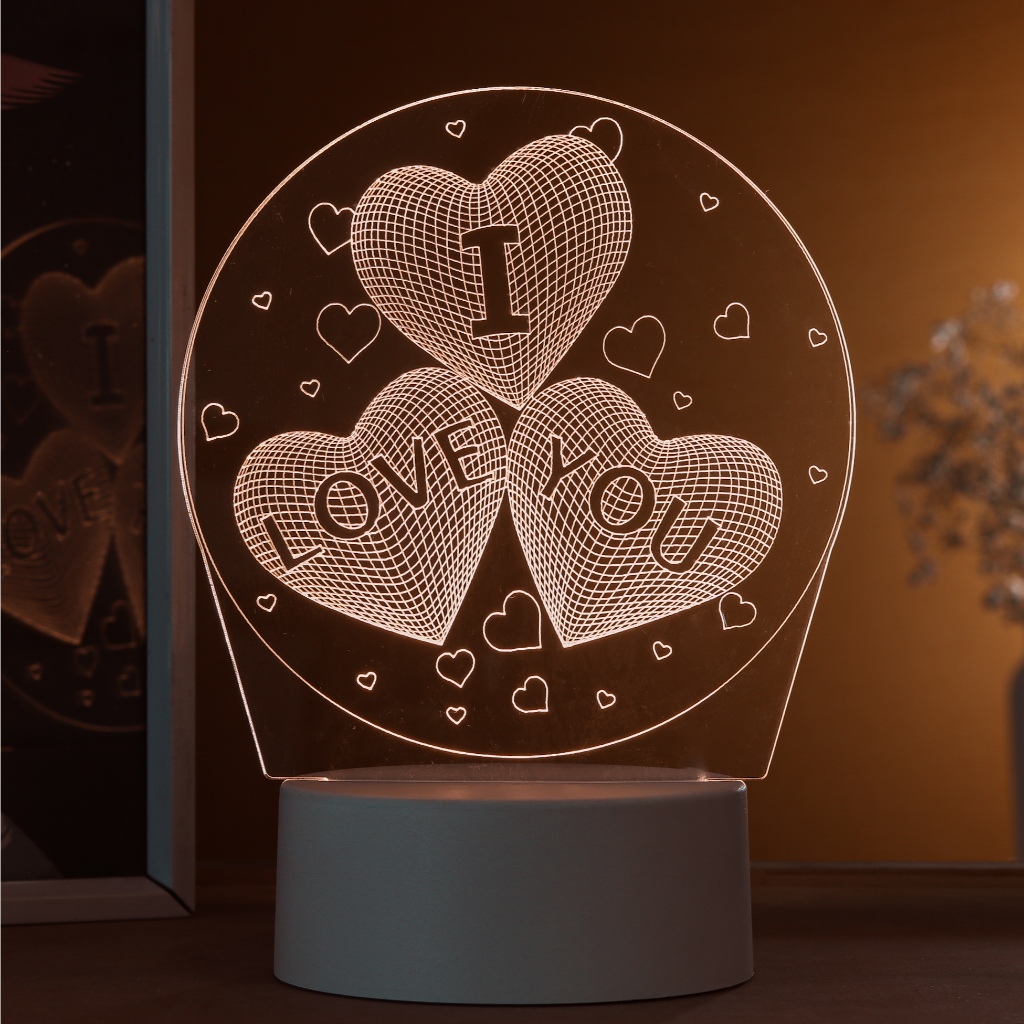 Luminária LED 3D de Mesa / Luz Noturna Presente C