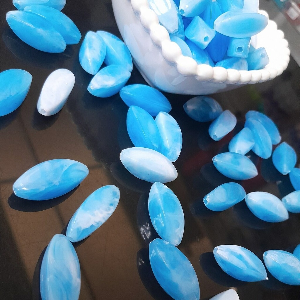 Conta Resina Navete 9x24mm Opal Mesclado Cores 250