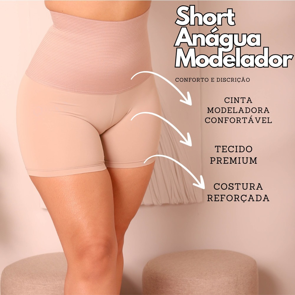 Bermuda Modeladora Anágua Cinta Short Feminino Mo