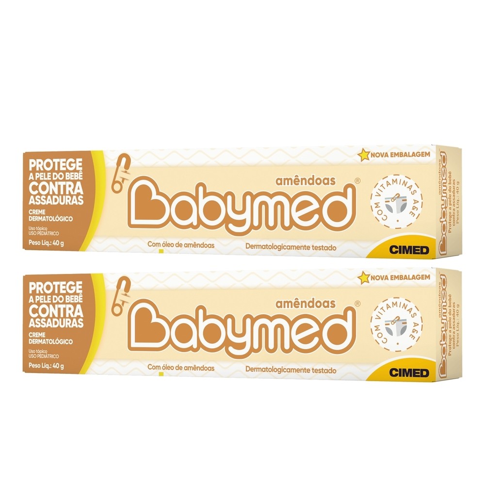 Kit 2 und Pomada Babymed Amêndoas 40g