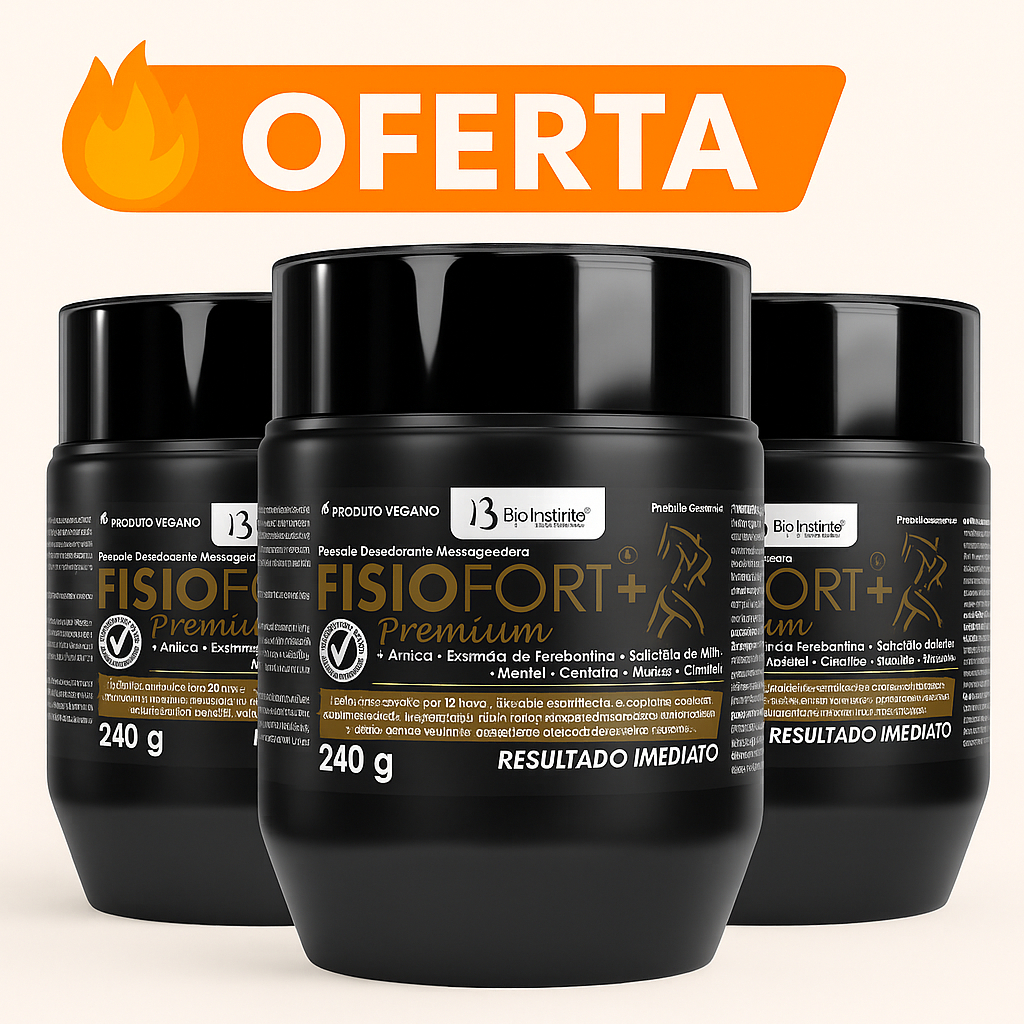 KIT 3 Fisiofort Premium Pomada Massageadora 240g  