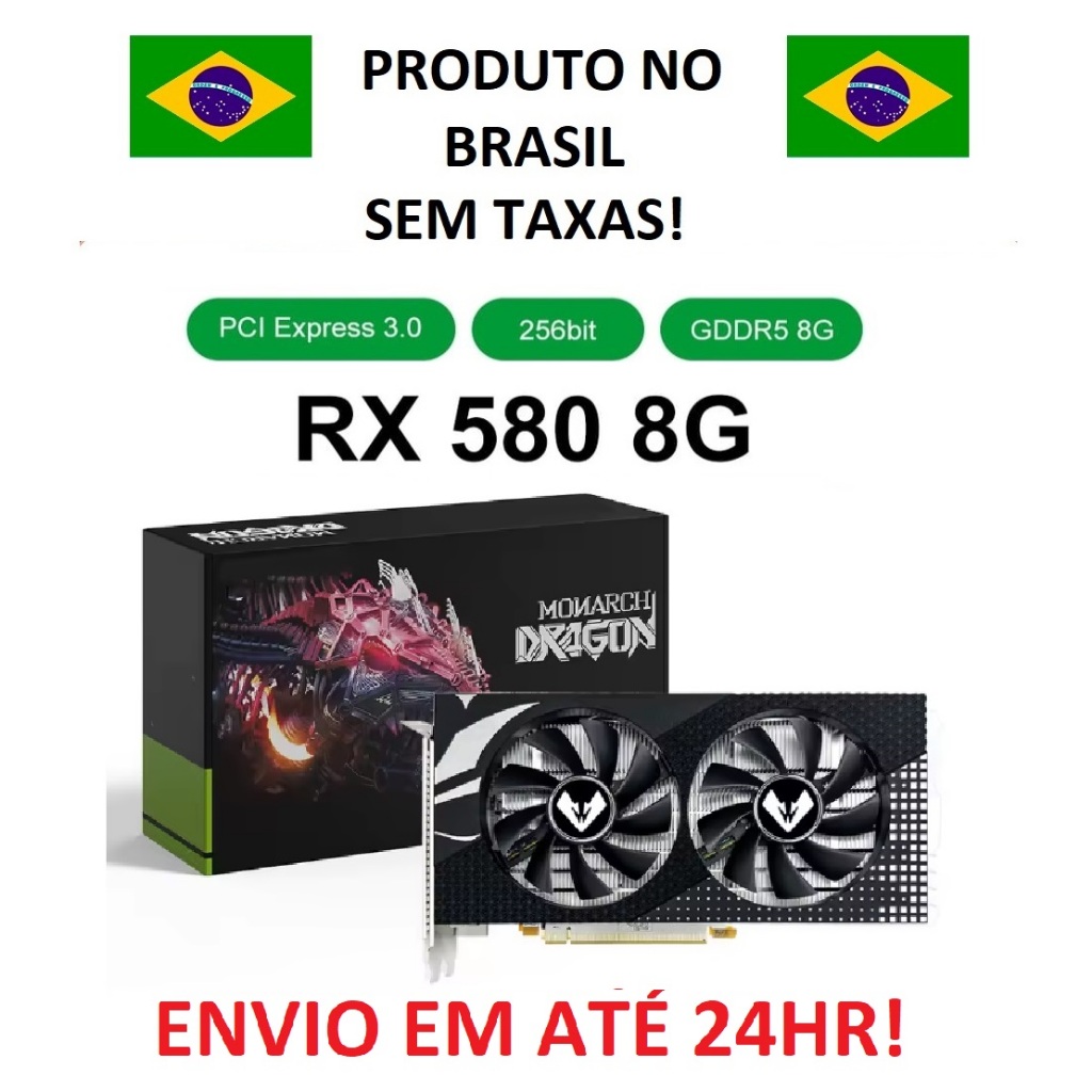 Placa De Vídeo Rx 580 8gb Amd Radeon Dragon MLLSE