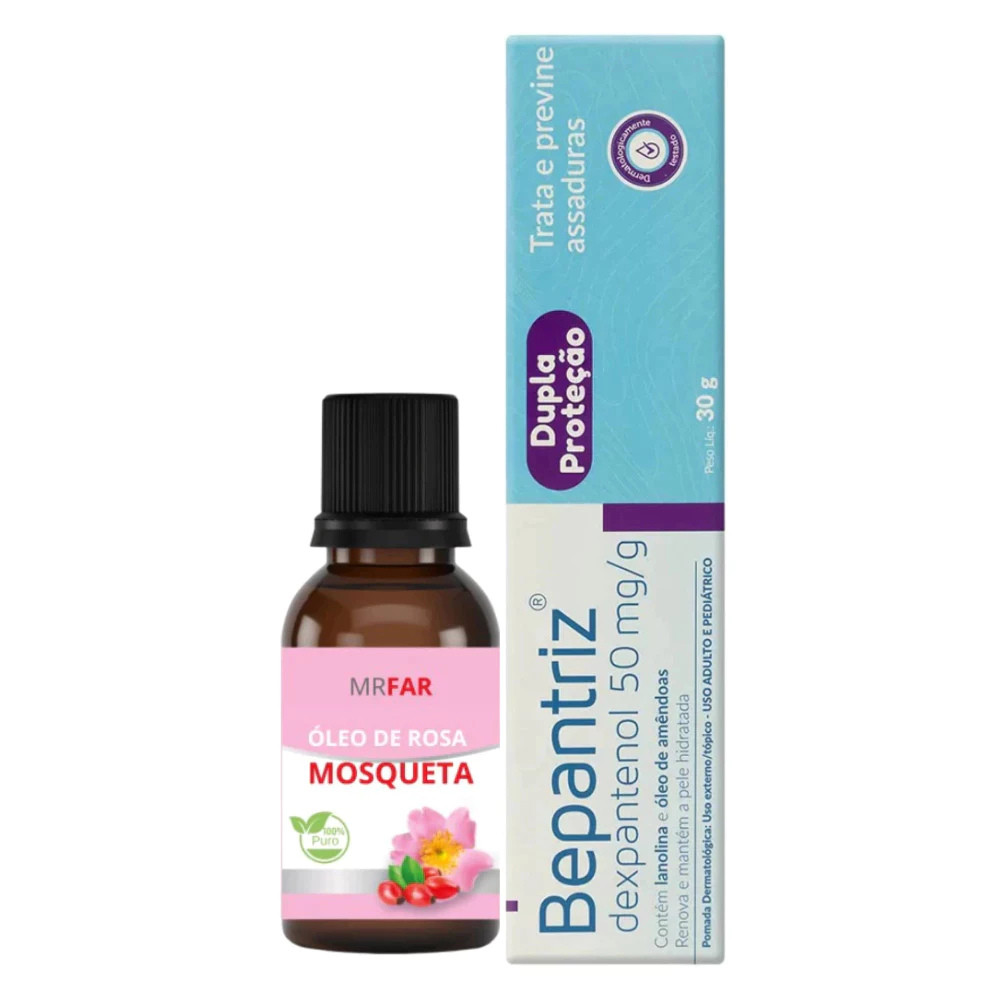 Óleo de rosa mosqueta 30ml clareia pele + Bepantr