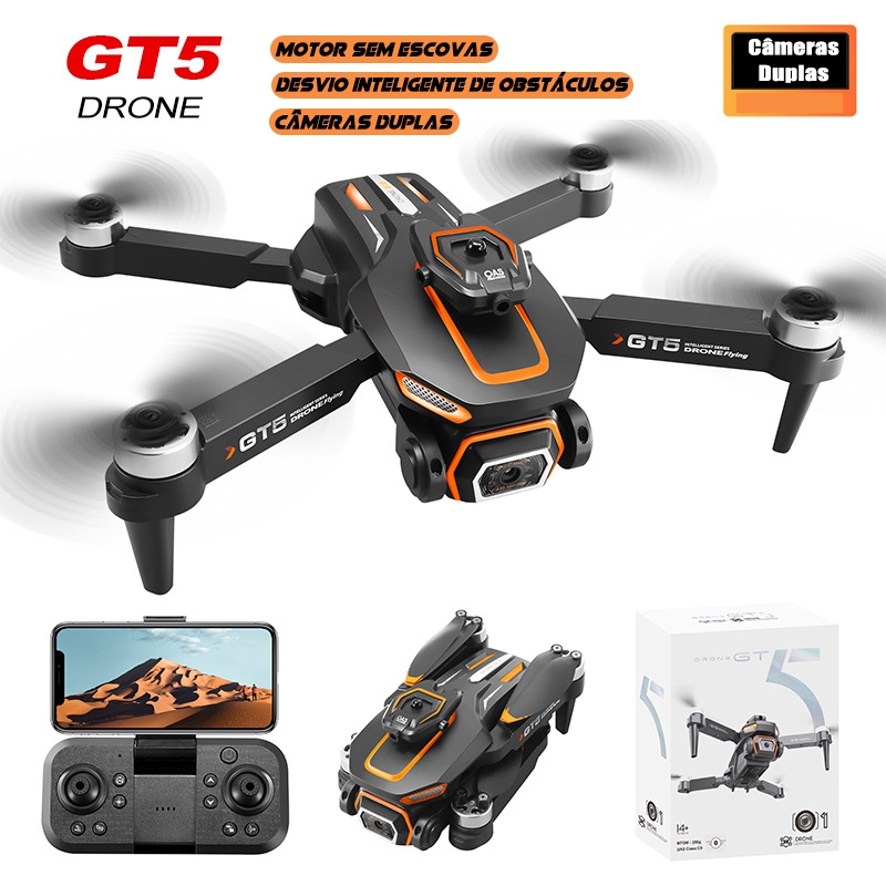 Drone GT5 Dual Câmera Profissional Dobrável Câm