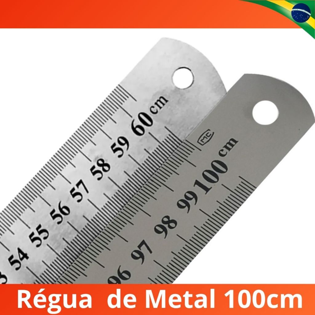 Régua de Aço Inox 100cm 60cm 30cm Régua Modelis