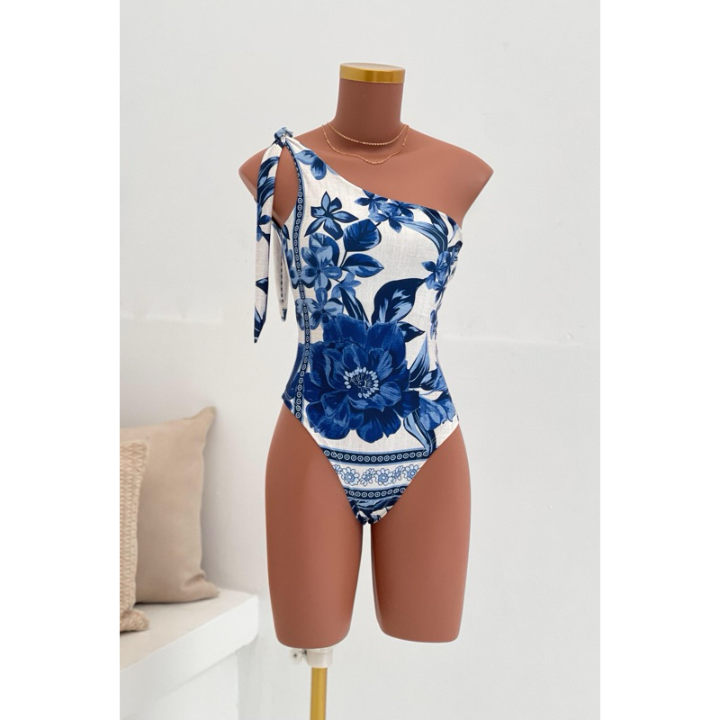 Body Bia estampado inspiração ombro único nula 