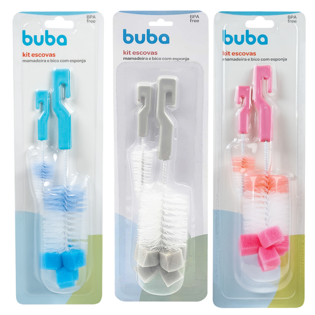 Kit Escovas Para Limpeza de Mamadeiras E Bicos Com