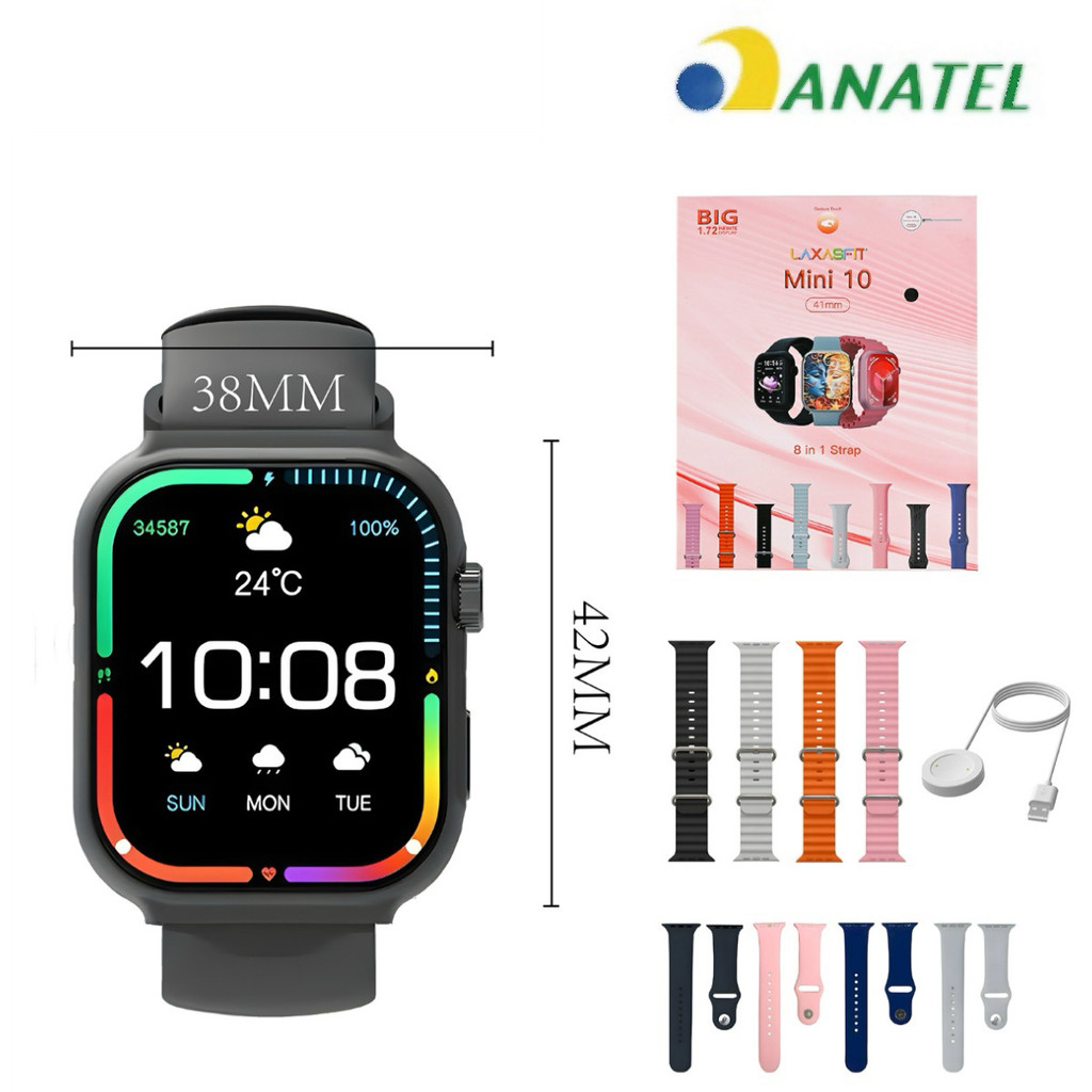 Relogio Smartwatch Mini 10 Infinit 8 Em 1 Laxasfit