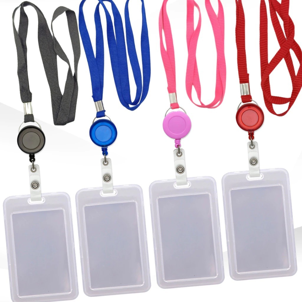 Porta Crachá Retrátil + Capa Plástica Transpare
