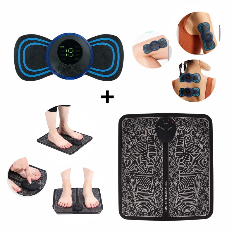 Kit Tapete Massageador de Pês + Mini Massageador 