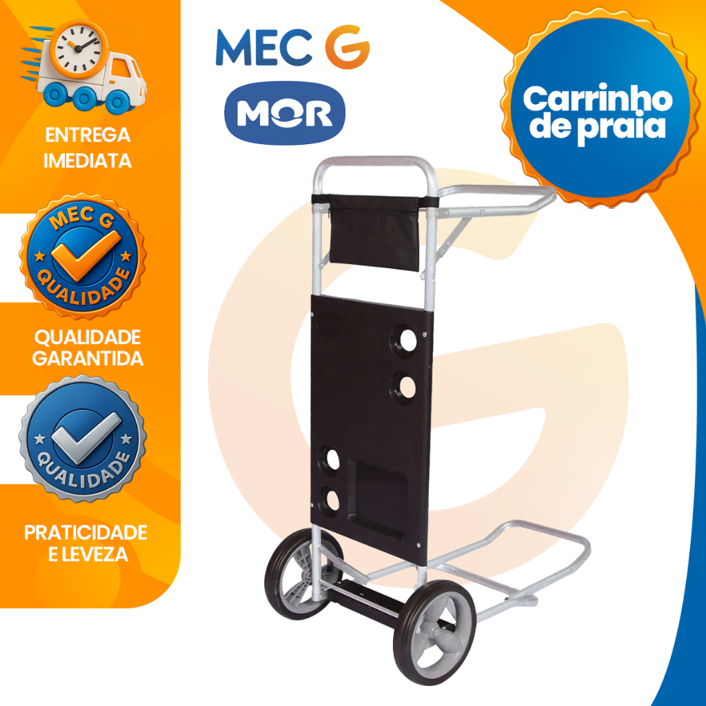 Carrinho de Praia para Transporte Cadeira Cooler G