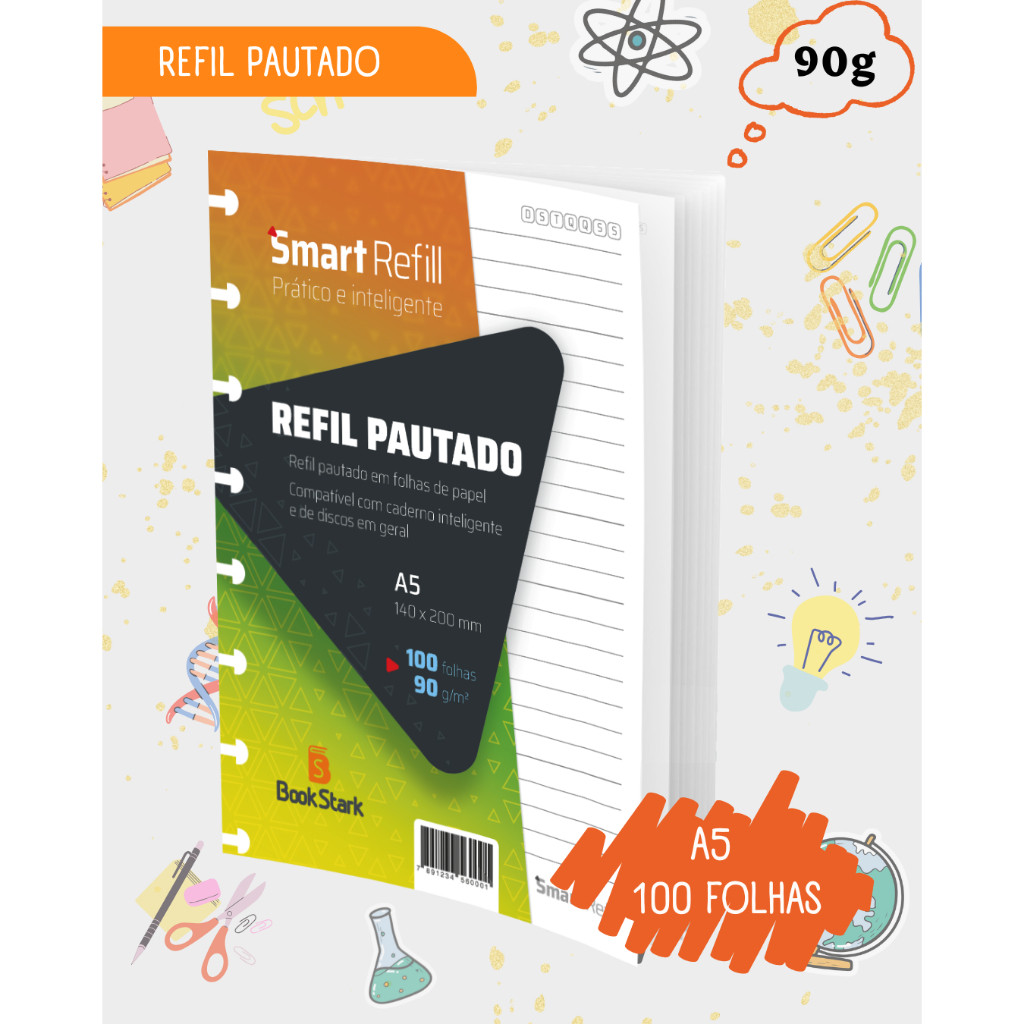 Refil Pautado Para Caderno Inteligente 8 Discos (A