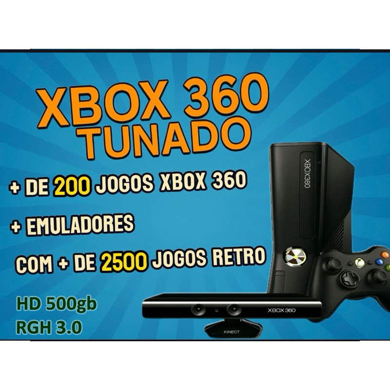 Xbox 360 TUNADO com 200 jogos rgh