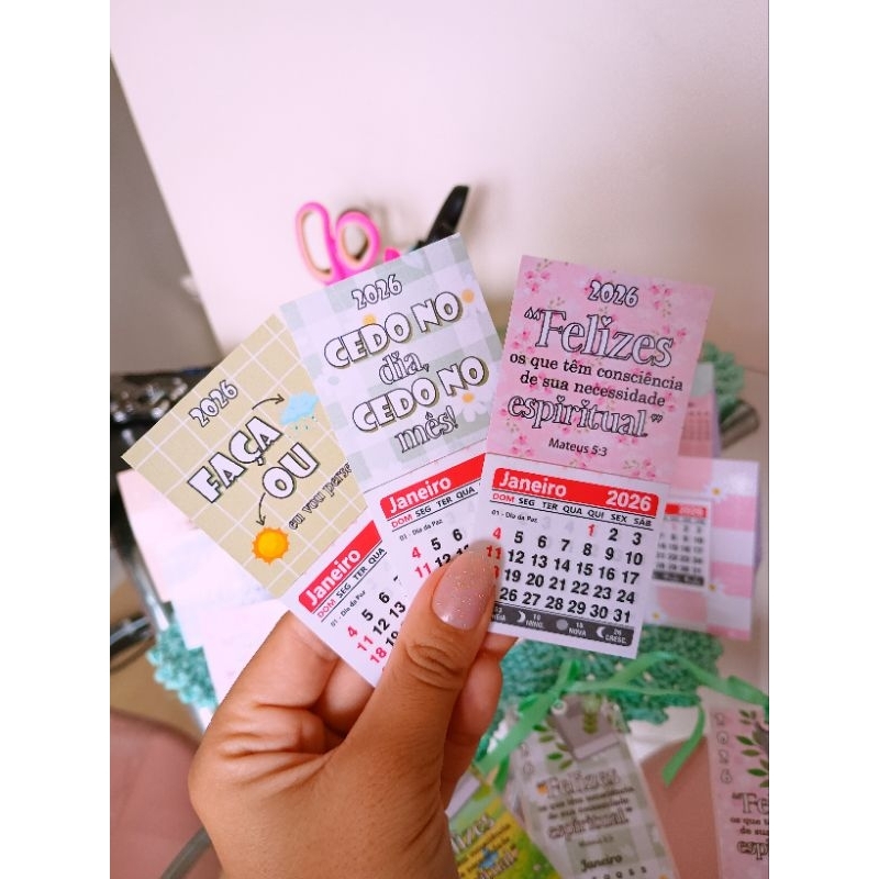 Mini Calendário com Ímã, Lembrancinha para Pion