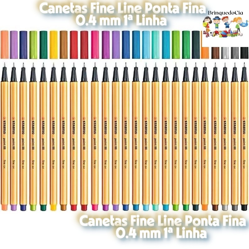Canetas Coloridas Fine Line Ponta Fina 0.4 mm 1. L