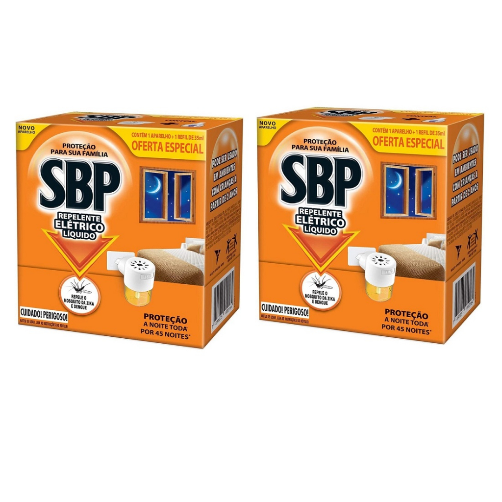 Kit 2 Aparelho Elétrico + 2 Refil Repelente Líqu