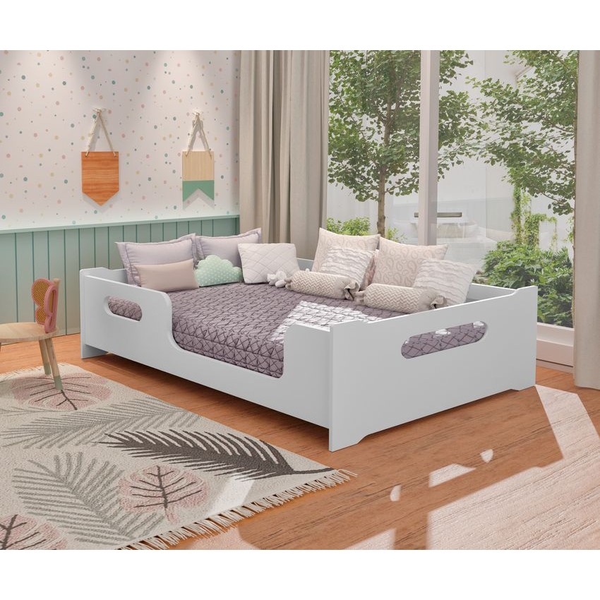 Cama Tamanho Casal Montessoriana Moderna Grade De 