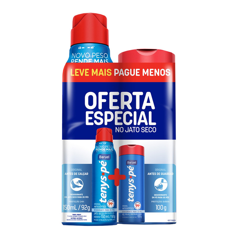 Kit Tenys Pé Original Pó 100g + Jato Seco 150ml 