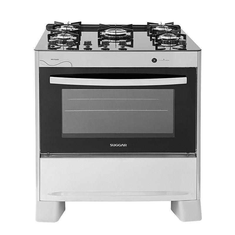 Fogão Suggar Neo Glass 5 Queimadores Inox FGVNG51